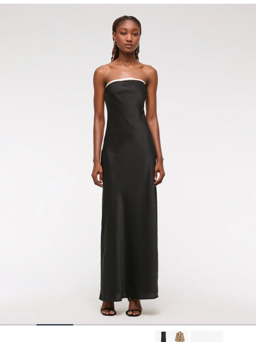 Abercrombie & Fitch Black Strapless Dress with Cream Trim